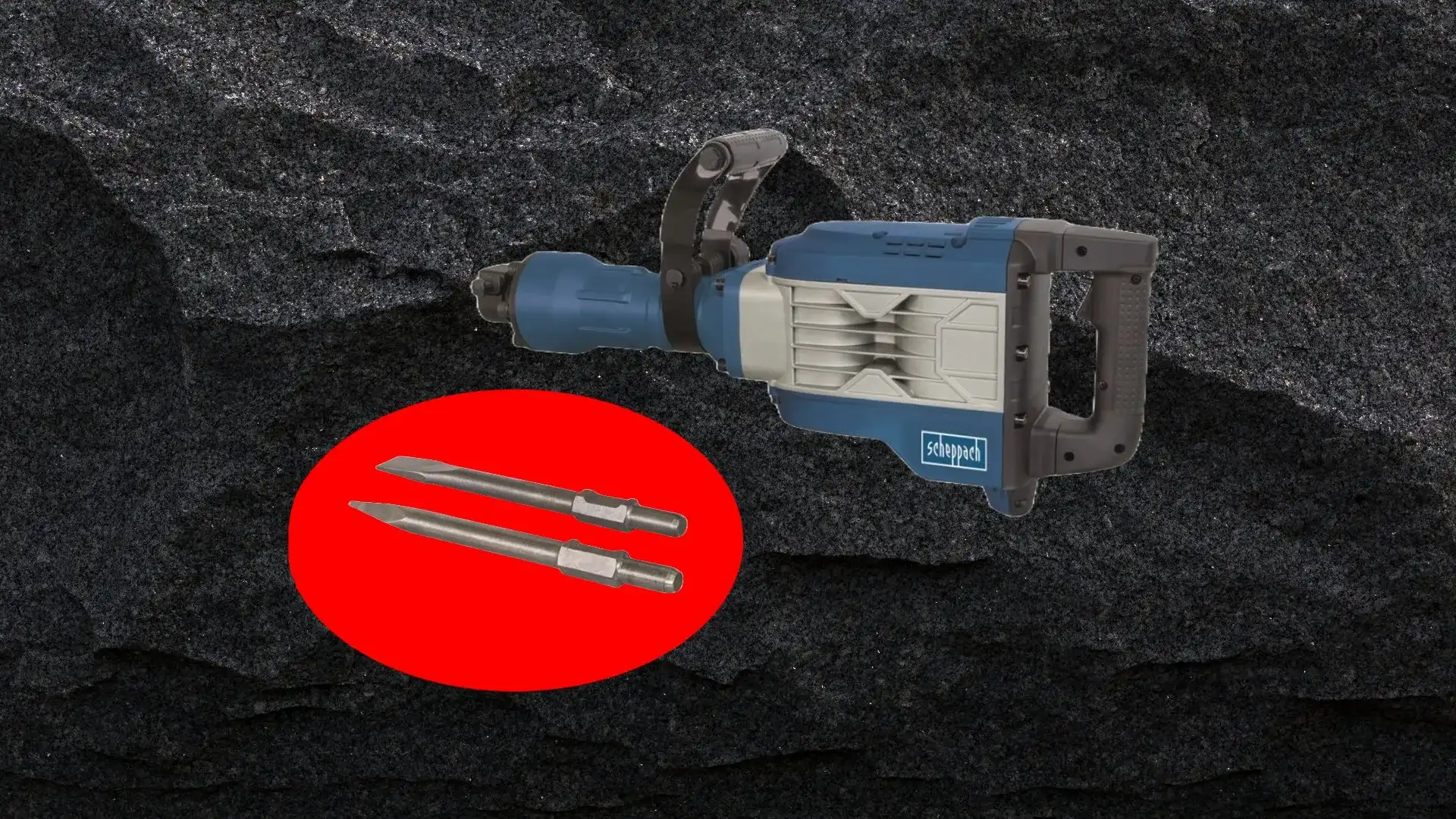 Bourací kladivo Scheppach s nástavci - kompletní sada nářadí