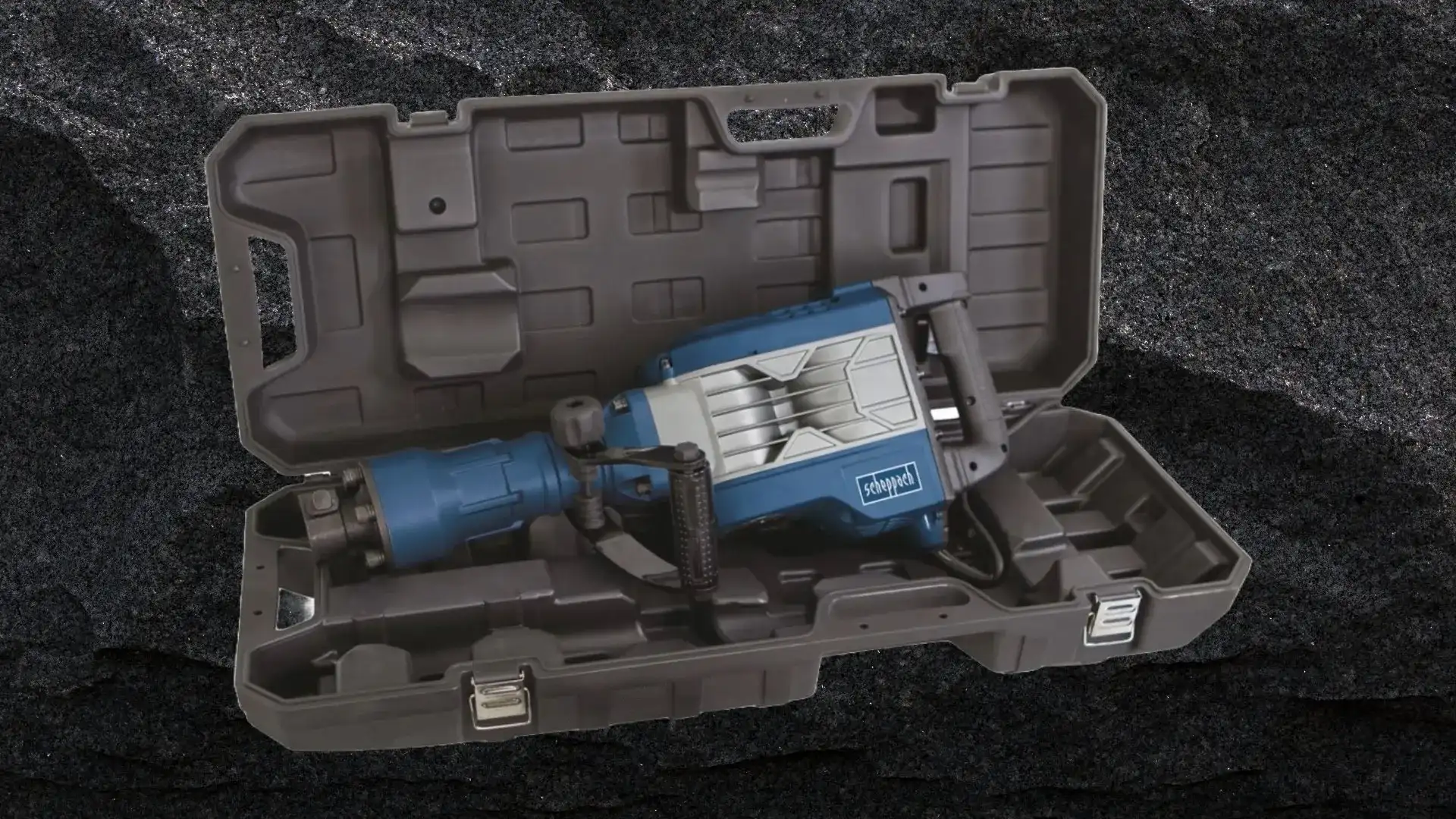 Bourací kladivo Scheppach v bedně - bezpečné uložení nářadí