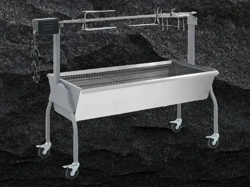 Gril na kýtu - pohled z boku, vhodný pro kýty a malá selata do 30 kg