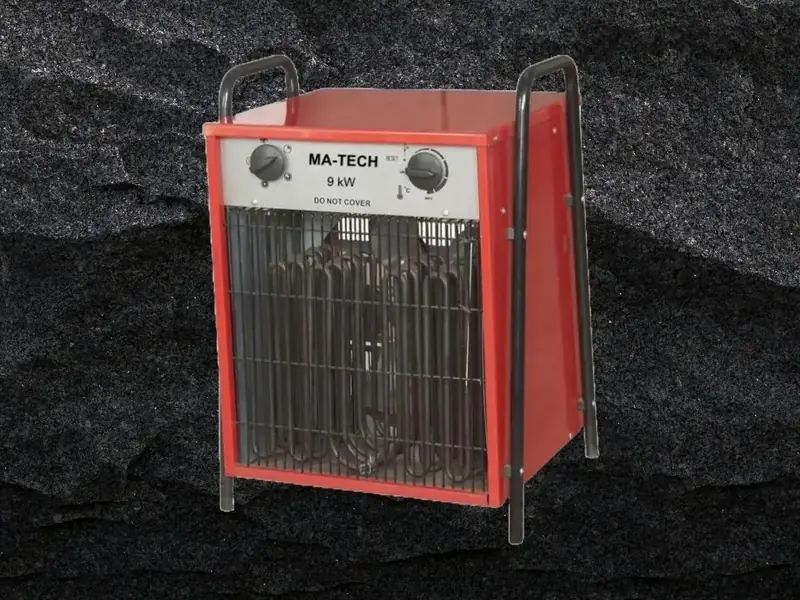 Teplovzdušný ventilátor pro výkonné vytápění prostor - topná technika